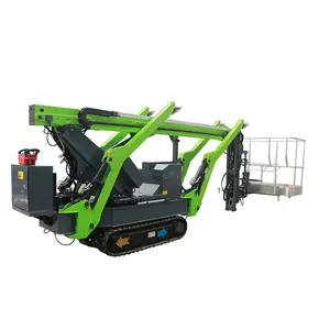 Factory 12m All Terrain Boom Man Sky Boom Lift Aerial Work Crawler Boom Lift Tracked Self Propelled Spider Lift With CE IS
