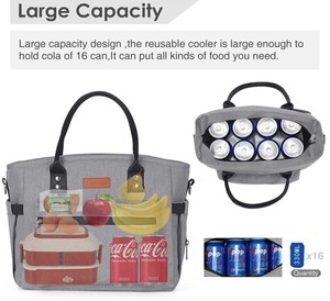 Sac à Lunch isotherme pour <span class=keywords><strong>hommes</strong></span>, boîte à Lunch en <span class=keywords><strong>Film</strong></span> d'aluminium, isolé, Cool, réglable, bandoulière, Portable, grand fourre-tout pour femmes - Product Image 4