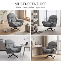Fauteuil d'appoint pivotant moderne à dossier haut, fauteuil de détente individuel, fauteuil rembourré doux pour salon, chambre à coucher, hôtel