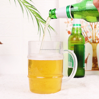 Chope à bière en plastique de 24 oz, durable, avec design articulé en forme de bus