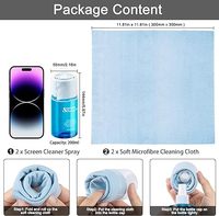 Kit de liquide de nettoyage d'écran de 200ml avec chiffon en microfibre | Sans traces, sans danger pour les ordinateurs portables, les téléviseurs, un soin et une protection efficaces de l'écran