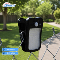 Petite lampe solaire à pince pour jardin, alimentée par batterie, détecteur de mouvement extérieur, clôture, patio, cour, terrasse, véranda, LED IP65, ABS, étanche