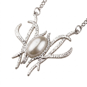 Collier Pendentif ZRM Fashion en Alliage de Zinc avec Breloque Argentée Hobbit Voyage Inattendu Galadriel et Perle d'Eau de Mer, Style Sportif Unisexe - Product Image 6