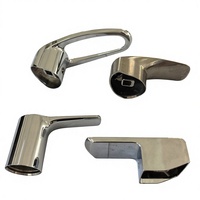 Pièces moulées sous pression en aluminium OEM, composants de moulage, poignée de porte, base de chaise, poignée de robinet avec polissage miroir et placage chrome