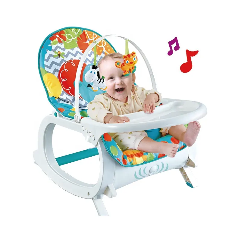 HUADA Multifunctional Plastic Rocker Swing Chair Safety Electric Vibrating Baby Dining Rocking Chair For Kids with Music