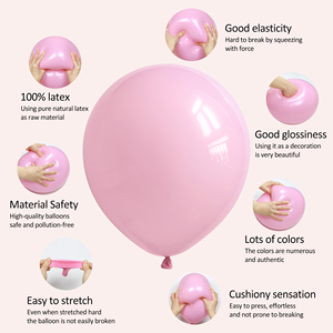 <span class=keywords><strong>Palloncini</strong></span> in Lattice Naturale Ecologici Rinforzati 10 Pollici 100 Pezzi Colorati Gonfiabili per Feste di Compleanno - Product Image 2