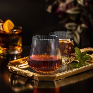 12Oz Stemless Ribbed Wine <strong>Glasses</strong> Disposable <strong>Plastic</strong> Whiskey Cups for Champagne, Catering, Weddings, Parties - Product Image 6