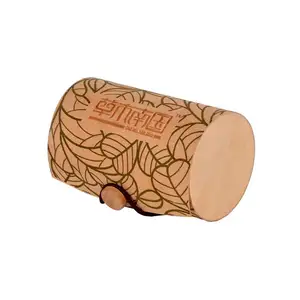 Cheap personalised Tube Birch Veneer Soft Bark Single Round Wooden 1 Bottle wine Packaging Box