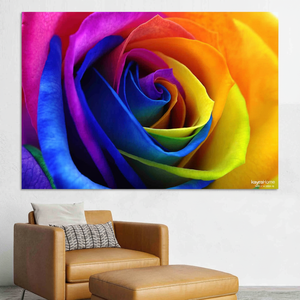 Impression sur toile florale élégante : Art de la rose arc-en-ciel pour la décoration moderne, ART SUR VERRE TÉRMÉTRAL - Product Image 2