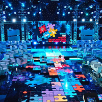 Pista de baile LED interactiva a todo color RAYBO, pantalla de boda para interior/exterior, discoteca magnética, escenario de DJ, uso de ascensor