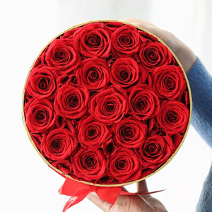 Hot selling rose eternelle everlasting roses flower preserved in round box as christmas gifts