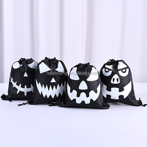 Halloween Glow-in-the-Dark Battery Powered <b>Drawstring</b> <b>Backpack</b> for Adult Outdoor Use-Polyester Material for Holidays Graduation - Product Image 3