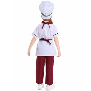 Costume de chef pâtissier occidental pour enfants, rouge vin, pour la journée des carrières des enfants - Product Image 4