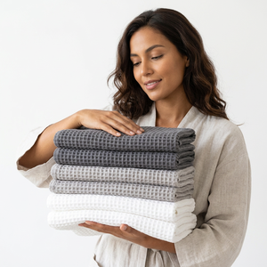 Serviettes de cuisine en coton éponge 100% écologiques personnalisées, super absorbantes, durables, fabricant en gros de serviettes à vaisselle - Product Image 1