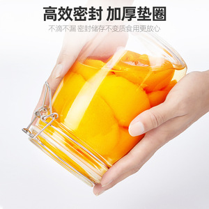 Glass Airtight Jars With Clip On Lids Cylinder Shape Food Storage <b>Containers</b> Empty Bottles For Honey <b>Wine</b> Pickle Household Use - Product Image 4