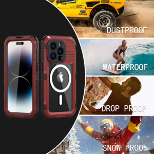 Coque de protection antichoc en métal magnétique imperméable pour Apple iPhone 14 Pro Max <span class=keywords><strong>14Plus</strong></span> en gros - Product Image 5