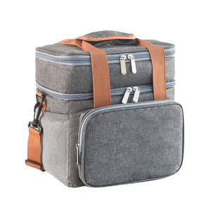 Heopono çift katlı yalıtımlı termal gıda 2 bölmeler kullanımlık Fitness su geçirmez piknik soğutucu öğle yemeği çantası yetişkinler için - Product Image 1