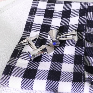 अनुकूलन थोक उच्च अंत पॉलिश स्टेनलेस स्टील क्यूफलिंक्स जो नीले हीरे के पुरुषों के औपचारिक उपहार क्यूफ लिंक टाई पेन - Product Image 2