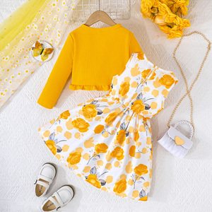 ชุดเดรสเด็กแขนยาวระบายจีบสไตล์จีนสุดหรู พร้อมเสื้อแขนกุดลายดอกไม้ ชุดสองชิ้น ระบายอากาศได้ดี ทันสมัย สวยงาม - Product Image 2