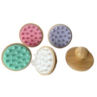Brosse de massage du cuir chevelu multifonctionnelle 4G en silicone et bambou, directement de l'usine, pour le lavage des cheveux et le nettoyage de la tête sous la douche – Indispensable