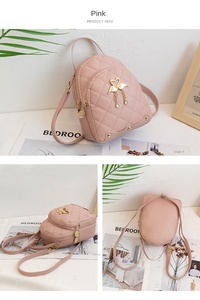 Women's Mini <b>Backpack</b> Swan Hanging Embroidered Double-Layer Portable <b>Small</b> PU Phone Bag - Product Image 6