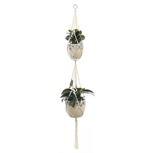Porte-plante en macramé, panier suspendu pour plantes, porte-pot en corde de coton tissé à la main pour la maison, le jardin, le balcon, la décoration de B&B - Product Image 6