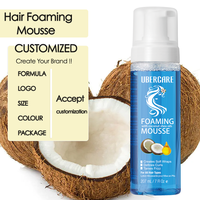 Mousse per Capelli Personalizzata con Oli di Cocco e Karité, Contiene Etichetta Personalizzata, Controlla il Crespo, Definisce i Ricci