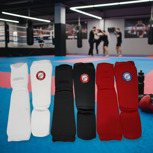 Eagle View Multi-Color MMA Sports Gear Tela de poliéster elástico suave Shin Instep Protectores acolchados Espuma EVA Acolchado Calentadores de piernas - Product Image 3