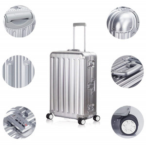 Equipaje de mano con marco de aluminio, equipaje sin cremallera de policarbonato con ruedas, Maleta de carcasa dura 4 esquinas de metal - Product Image 2
