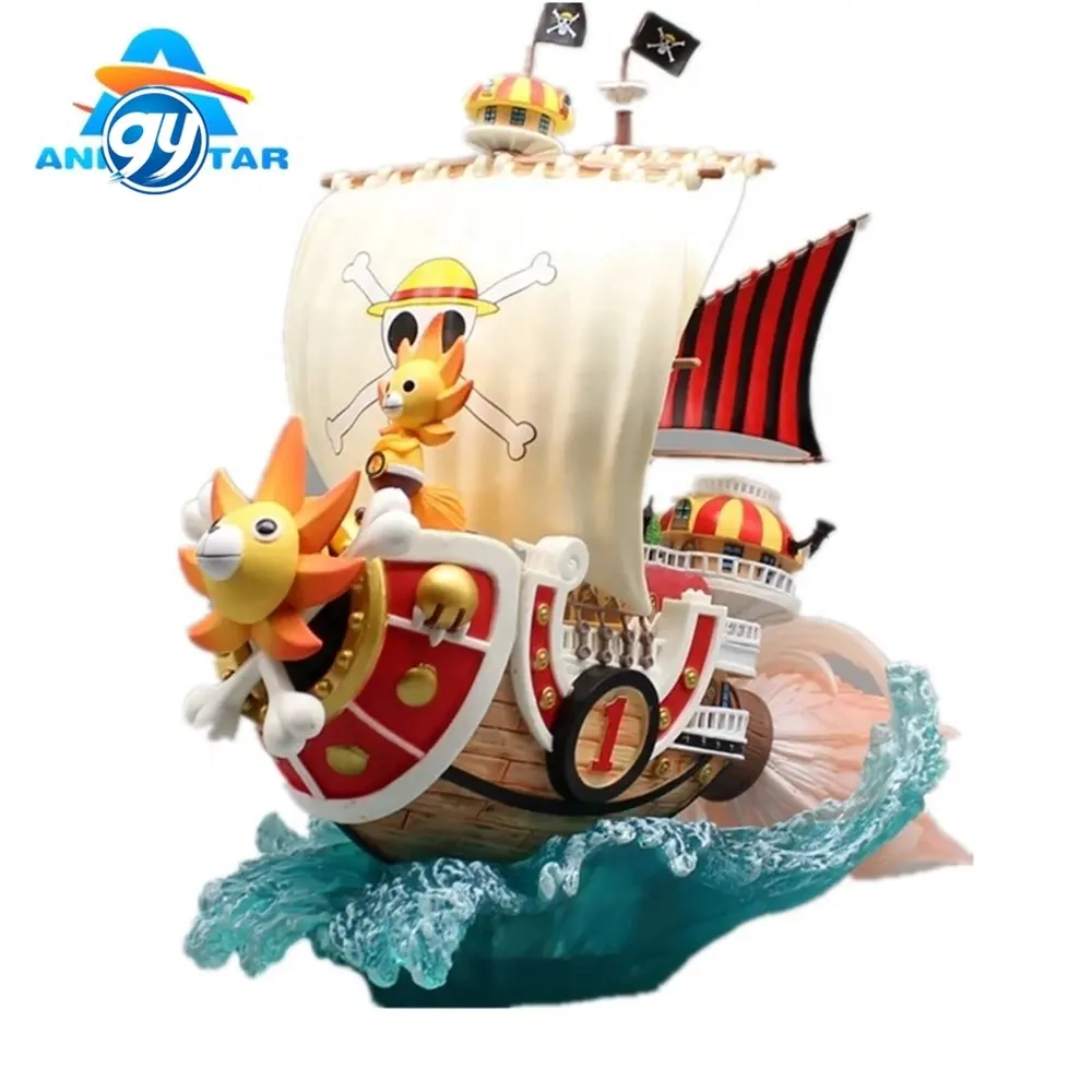 Ornamentos de decoração em PVC para anime, modelo Gk, 29 cm, 1 peça, 1000 estátuas de anime, navio ensolarado, brinquedo