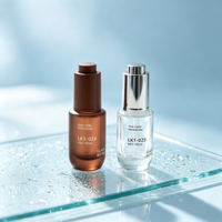 Flacon de sérum en verre givré mat, verre épais de luxe avec compte-gouttes pour les soins de la peau haut de gamme