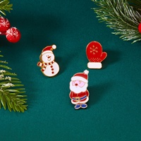Hadiah Natal Bros Pin Lencana Santa Claus Kartun Lucu dari Paduan Seng dengan Cetak UV dan Teknik Tetesan Minyak, Warna Kustom untuk Pakaian, Tas, Syal.