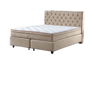 Juego de dormitorio de lujo con cabecero de cama colchón armario tocador mesa auxiliar base de cama con almacenamiento colchón de muelles de bolsillo - Product Image 1