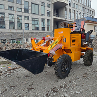 Chargeur frontal mini-chargeur sur pneus 4x4 diesel/électrique de 400 kg à 1000 kg pour travaux de construction, fabriqué en Chine