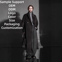 Abrigo Largo de Lana de Alpaca Estilo Coreano para Otoño, Ideal para el Trabajo, con Soporte de Muestra