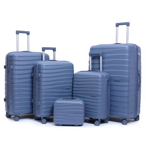 Lot <span class=keywords><strong>de</strong></span> <span class=keywords><strong>5</strong></span> <span class=keywords><strong>Valises</strong></span> <span class=keywords><strong>de</strong></span> Voyage Légères et <span class=keywords><strong>de</strong></span> Luxe, Matériau PP Classique et Simple, à Coque Rigide avec Serrure à Code - Product Image 3