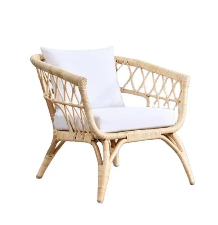 Hot selling furniture natural rattan woven outdoor cafe single lounge chair