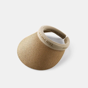 Chapeau <span class=keywords><strong>pare</strong></span>-<span class=keywords><strong>soleil</strong></span> pour femme, protection solaire, protection UV, chapeau en paille tressée, chapeau à calotte ouverte pour femme, chapeau <span class=keywords><strong>de</strong></span> paille d'été - Product Image 1