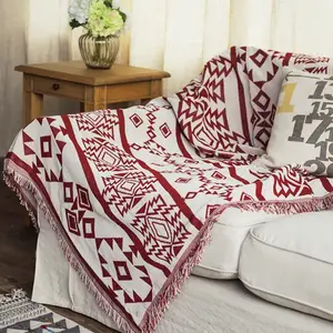 Роскошное декоративное одеяло оптом, двустороннее красное рождественское одеяло с геометрическим рисунком