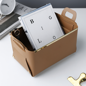 Scatola portaoggetti in pelle nordica grande portaoggetti chiave creativa portaoggetti cestino contenitore per cosmetici - Product Image 3