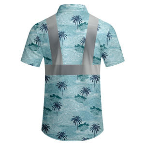 カスタムハワイアン高視認性ワークシャツ反射安全シャツ建設ビーチシャツ半袖<span class=keywords><strong>Hi</strong></span> <span class=keywords><strong>Vis</strong></span>ワークウェア - Product Image 6