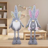 Gnome Lapin de Pâques en Coton en Gros, Poupées en Peluche Faites à la Main, Jambes Extensibles, Figurine Mignonne et Durable de Rudolph, Décoration Intérieure