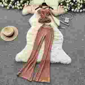 Conjuntos Y2K para Mujer, Top Corto sin Mangas y Pantalones de Cintura Alta, Ropa Americana al por Mayor - Product Image 2