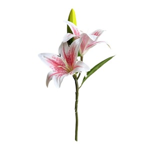 Ramo de Lirios Artificiales con Dos Flores y un Capullo, Flores de Seda Plástica de Alta Simulación para Decoración de Bodas - Product Image 5