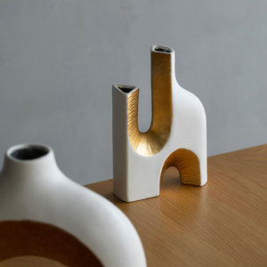 <span class=keywords><strong>Vase</strong></span> à fleurs irrégulier Redeco, <span class=keywords><strong>vase</strong></span> <span class=keywords><strong>blanc</strong></span> en céramique et porcelaine, décoration d'intérieur - Product Image 3