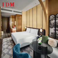 IDM Foshan, fabricant de mobilier hôtelier FF&E et de menuiseries, propose des ensembles de mobilier de chambre d'hôtel 5 étoiles modernes, conception 3D, solution tout-en-un.