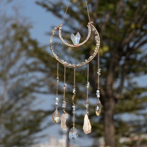 Crystal Moon Suncatchers for Window Hanging Natural Healing Stones Sun Catcher <strong>Rainbow</strong> <strong>Maker</strong> Gifts Decor for Home Garden - Product Image 4