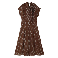 Robe mi-longue décontractée sans manches à imprimé pois rétro pour femme, nouvelle collection printemps-automne 2026 ZATRHMBM