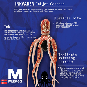 4 leurres de pêche <span class=keywords><strong>Mustad</strong></span> FISHING 60g - 340g à queue longue en plomb souple, leurres de pêche à la pieuvre avec <span class=keywords><strong>hameçon</strong></span> de jigging - Product Image 2