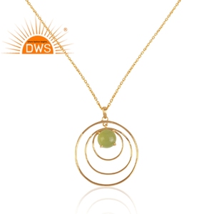 Collar con colgante de diseño en espiral para mujer, gargantilla de plata chapada en oro, piedra preciosa de Calcedonia Prehnita, joyería - Product Image 2